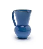 Linn Ware & Ceramic Studio, Bulbous jug with flared neck, blue-glazed earthenware