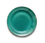 Linn Ware, Dinner plate, green-glazed earthenware
