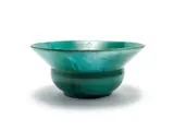 Linn Ware, Bulbous bowl with flared neck, green-glazed earthenware