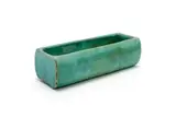 Linn Ware, Jardinière, green-, turquoise- and rust-glazed earthenware