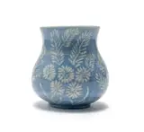 Linn Ware, Vase with everted rim, incised with flowers, painted and incised earthenware