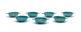 Soup bowls, seven by Linn Ware & Ceramic Studio, turquoise-glazed earthenware, sold May 2025