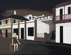 Fred Page, Street Scene, oil on board