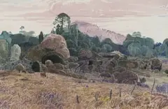 Neil Rodger, Farmstead, Stone's Hill, watercolour on paper