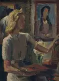 Maud Sumner, Portrait of Bertha Hagart, oil on board