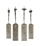 Anton Smit, Moment for the Common People, four, bronze with a green patina, on a cast concrete base
