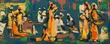 Walter Battiss, Group of Figures, oil on board