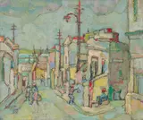 Gregoire Boonzaier, Table Bay Dist. Six/Tafelbaai vanaf Dist. Ses, oil on board