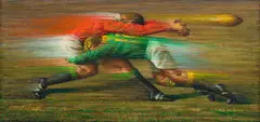 Vladimir Tretchikoff, Springboks versus Wales, oil on canvas