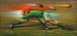 Vladimir Tretchikoff, Springboks versus Wales, oil on canvas