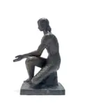Moses Kottler, Girl with Cupped Hands, 1960, bronze with a dark brown patina