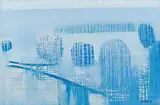 Larry Scully, Blue Abstract, oil on canvas