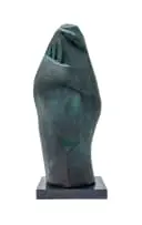 Owl I by Edoardo Villa, bronze with a verdigris patina, on a granite base, offered May 2025