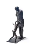 Springhaar(s) by Guy du Toit and Wilma Cruise, bronze with a brown patina, on a painted steel base, sold May 2025
