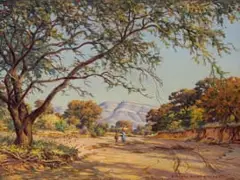 Erich Mayer, Rivierbedding, Noord-Transvaal, oil on board