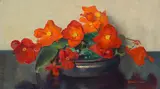 Frans Oerder, Begonias in a Bowl, oil on canvas