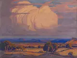 Jacobus Hendrik Pierneef, Rustenburg Landscape, casein on board