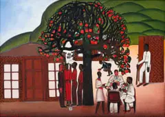 Alfred Thoba, The Apple Tree, oil on paper laid down on board
