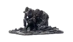 Anton van Wouw, Slegte Nuus, bronze with a brown patina; cast by the Nisini foundry, Rome