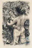 William Kentridge, Untitled, Masked Ball series, charcoal and chalk pastel on paper