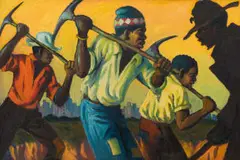 George Pemba, The Road Diggers, oil on board