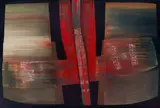 Larry Scully, Red Abstract Composition, oil on canvas