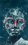 Nelson Makamo, Child with Red Glasses, monotype on paper