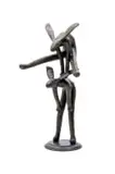 Guy Du Toit, Leap Frog Hares, bronze with a brown patina