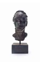 Lionel Smit, Broken Submerge, bronze with a brown and verdigris patina, on a painted steel base
