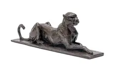 Resting Cheetah Maquette (S133) by Dylan Lewis, bronze with a brown patina, sold May 2025
