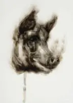 Bad Word - Swine by Diane Victor, smoke drawing on paper, sold May 2025