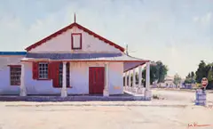 Red Door, Britstown by John Kramer, oil on canvas, sold May 2025