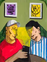 Callan Grecia, Sworn Enemies, acrylic on Fabriano paper