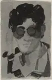 Michael Taylor, Man with Spectacles, ink wash on paper