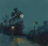 William Timlin, Street light, watercolour on paper