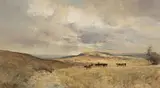 Christopher Tugwell, Landscape with Cattle, oil on canvas