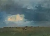 Errol Boyley, Horses under a Cloudy Sky, oil on canvas