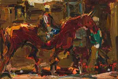 The Jockey by Adriaan Boshoff, oil on canvasboard, sold May 2025