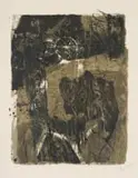 Antoni Clavé, Abstract in Green and Black, The Trobadors portfolio, lithograph on paper