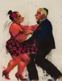 Selwyn Pekeur, Dancing Couple, pastel on paper