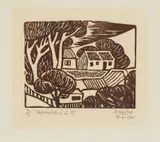 Peter Clarke, Teslaarsdal C.P, linocut on paper