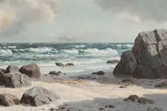 Roy Taylor, Coastal Landscape with Boulders, oil on board