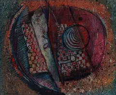 Dirk Meerkotter, Abstract in Red and Green, oil on canvas