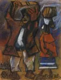 Solomon Siko, The Move, charcoal and pastel on paper