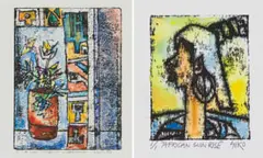A View Through the Window; African Sunrise (recto), African Sunrise Study (verso), two by Solomon Siko, monoprint on paper laid down on board, sold May 2025