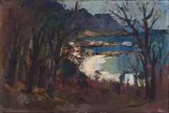 George Enslin, View of Camps Bay, oil on canvas