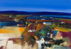 Derric Van Rensburg, Abstract Coastal Landscape, oil on board