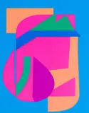 Trevor Coleman, Untitled (Colourful Abstract), colour screenprint on card