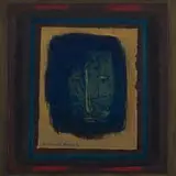 Renee le Roux, Abstract Face, collage and mixed media on canvas
