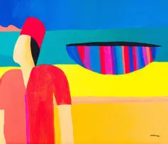 Trevor Coleman, Boatman, Zanzibar, acrylic on canvas
